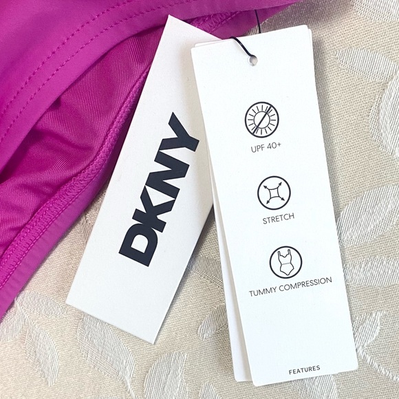 🆕 DKNY Swim Bottom Womens XL Fuchsia Pink Bathing Separates UPF40+ NEW NWT - Picture 5 of 7